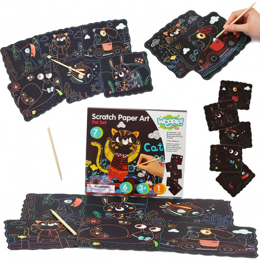WOOPIE ART&FUN Krasschilderijen voor Kinderen 7 stuks