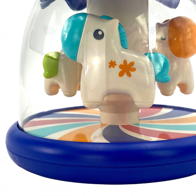 WOOPIE Kleurrijke Paardjes Blauwe speelgoed Tol-Carrousel voor Baby's