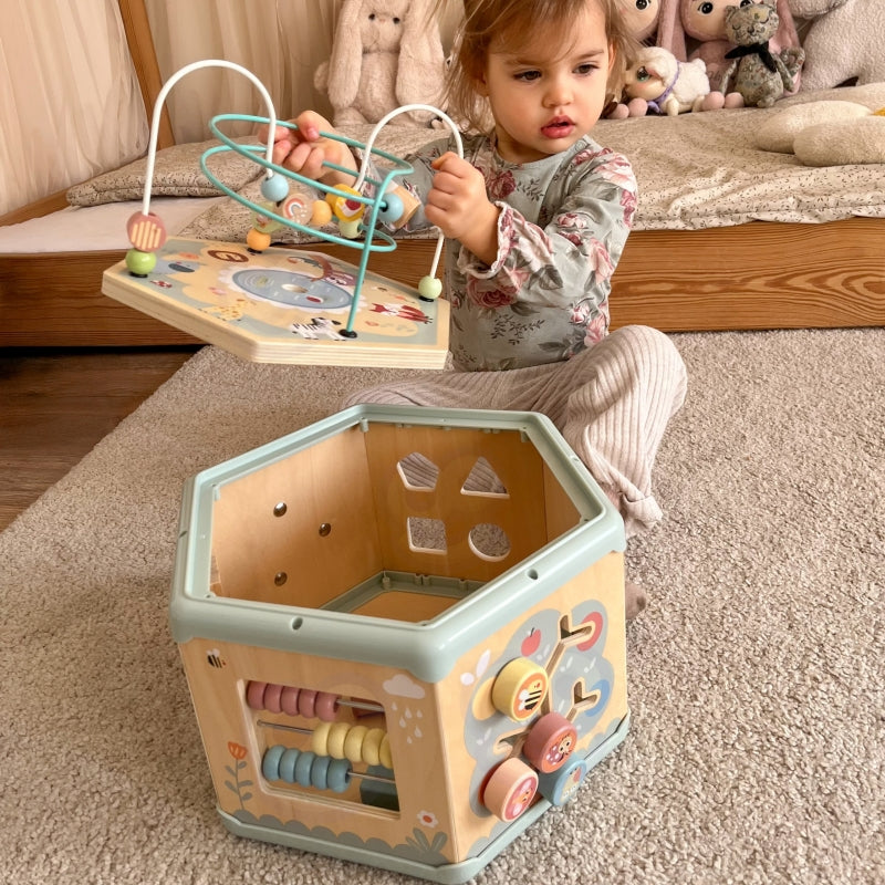 TOOKY TOY Interactieve houten zeshoekige Speelgoed doos