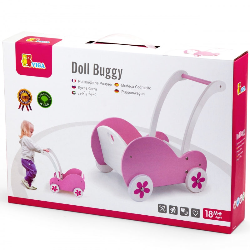 Viga Houten Poppenwagen - Roze