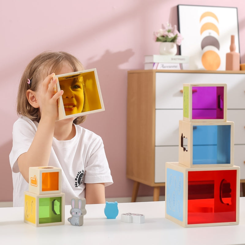 VIGA Houten Piramide Puzzelblokken