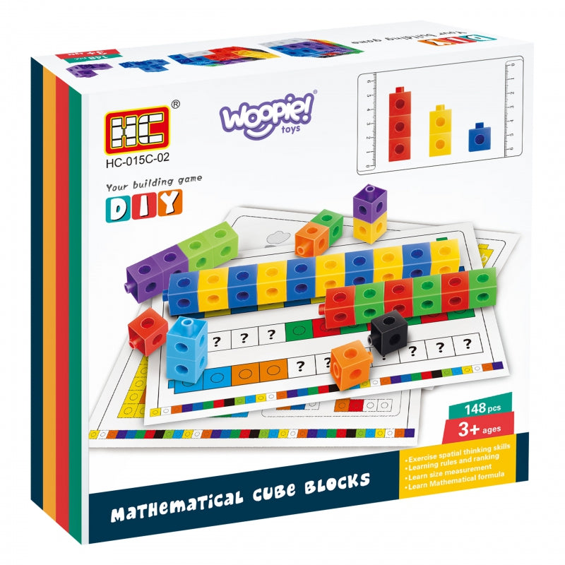 WOOPIE Wiskunde Puzzelspel Constructieblokken + Patronen - 148 stuks