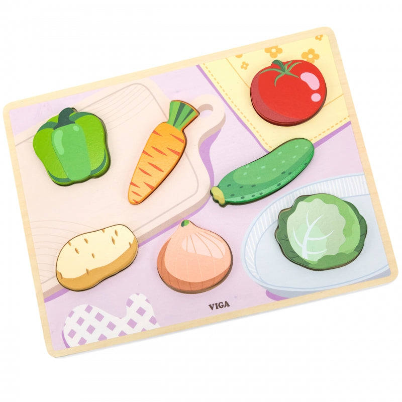 VIGA Houten Groentefiguren Puzzel