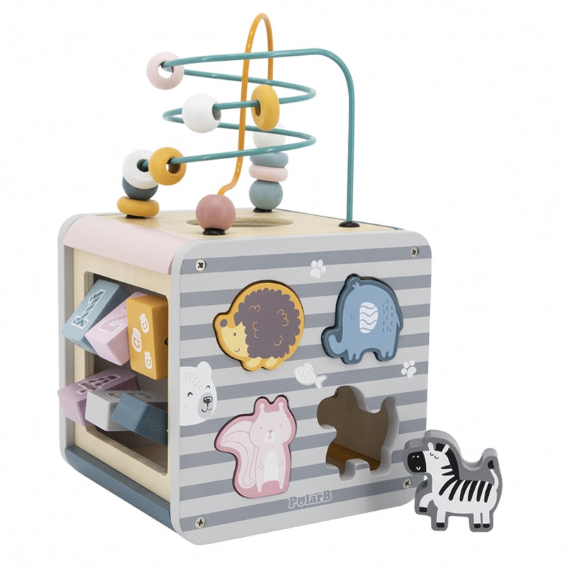VIGA PolarB Houten Activiteit Kubus voor baby's en peuters