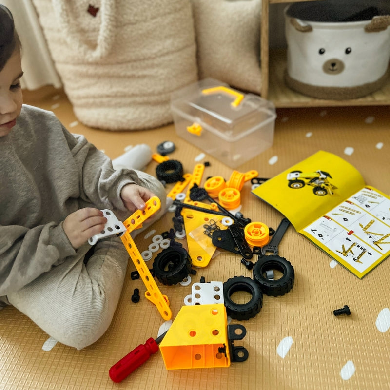 WOOPIE Speelgoed Bouwset van Voertuigen - STEAM Blokken - 100 onderdelen, 8 modellen