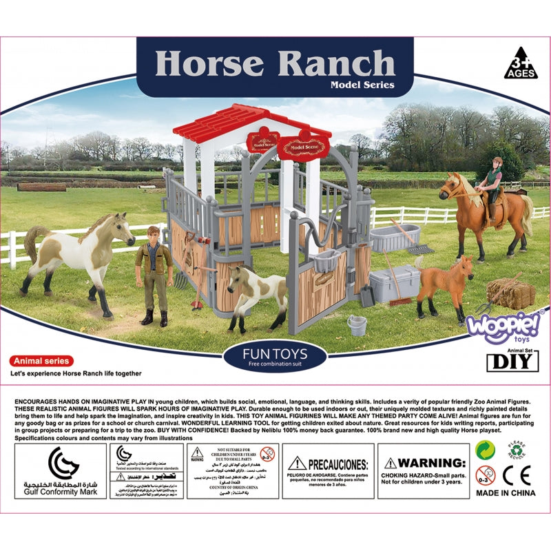 WOOPIE Speelset Paardenstal met Figuren 18 stuks