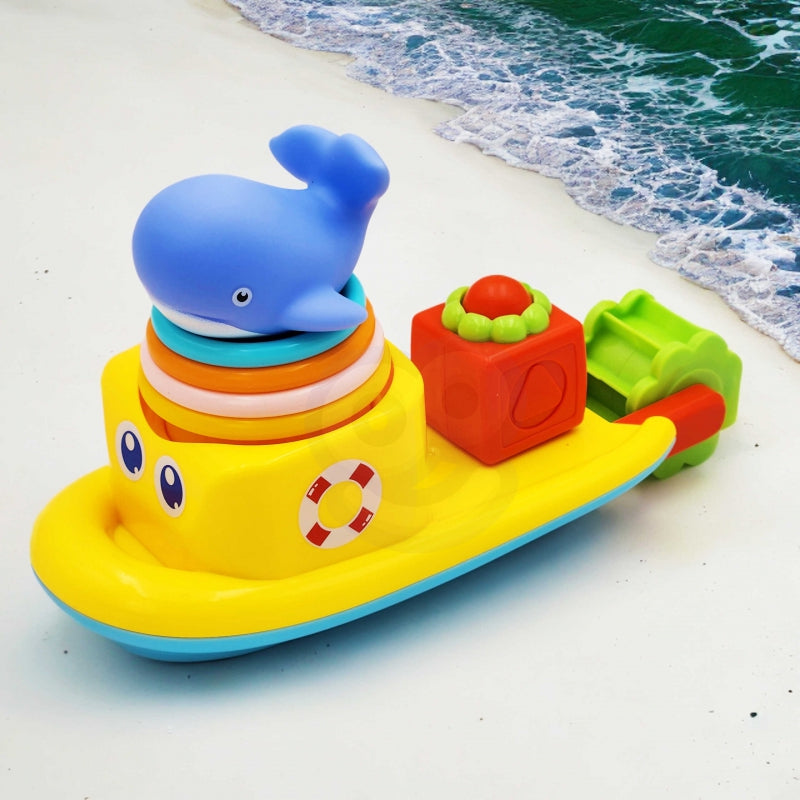 WOOPIE BABY Walvisboot met Overloopbekers WaterSpeelgoed