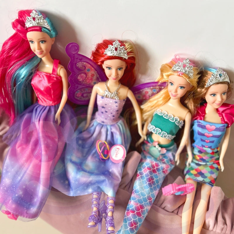 WOOPIE SpeelgoedSet van 4 Magische Prinsessen inclusief Accessoires