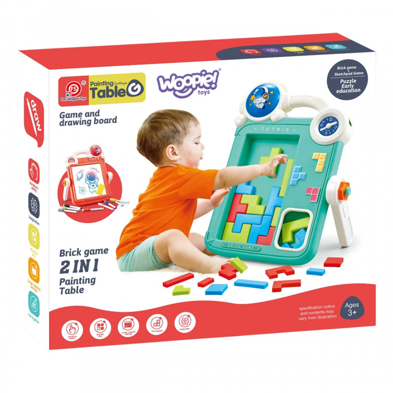 WOOPIE 2-in-1  Tetris Tekenbord - Speel en Schrijf bord - Oranje