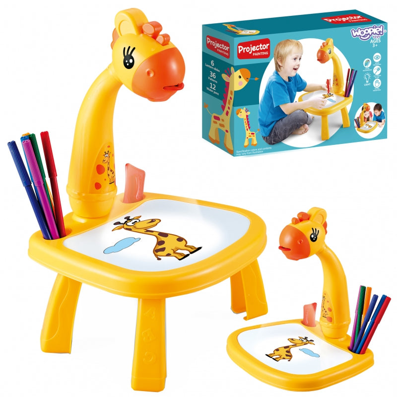WOOPIE Tekenbord inclusief Projector - Met thema Giraffe - Inclusief Markers