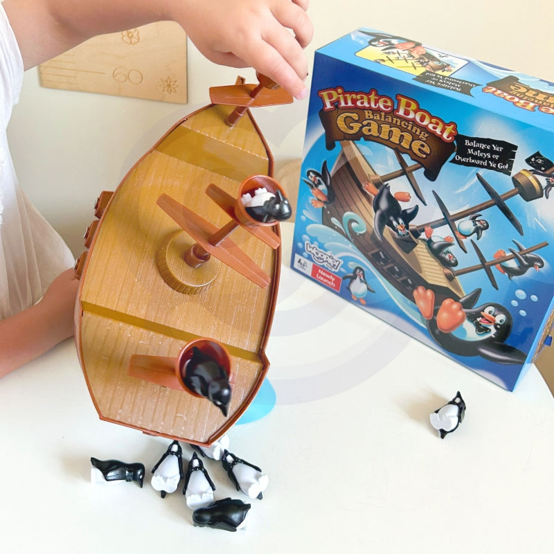 WOOPIE Piratenschip van Pinguïns spel - Balanceer de pinguïns op de Piratenschip