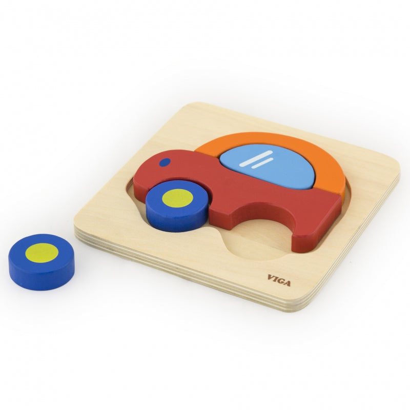 VIGA Baby's eerste houten puzzelauto