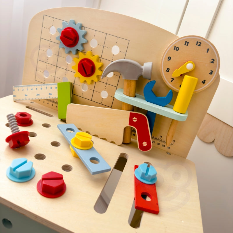 TOOKY TOY Houten DIY Tafel Gereedschap Werkbank