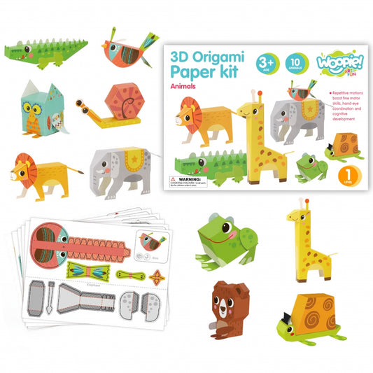 WOOPIE ART&FUN Origami set - Knutsel 3D dieren - 10 Dieren