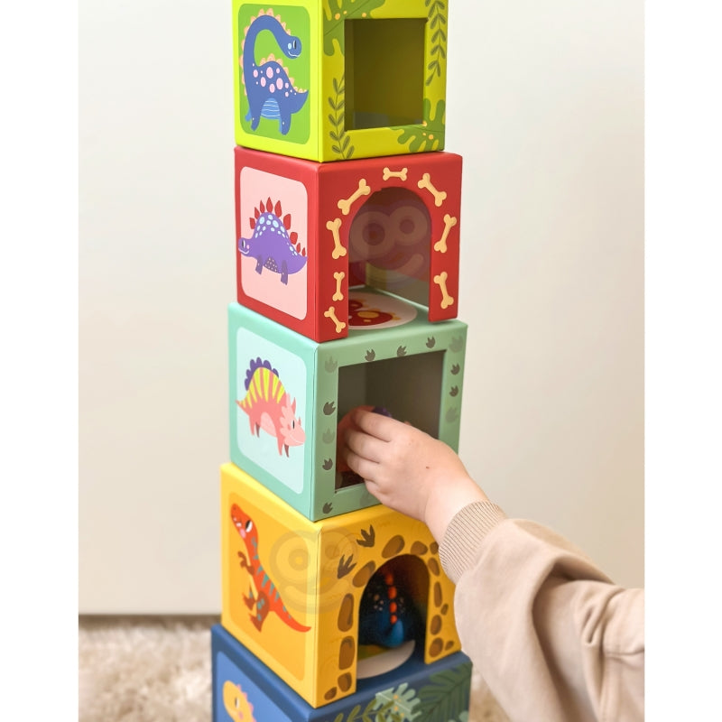 TOOKY TOY Houten Bouwblokken Educatieve Puzzel + 6 Speelfiguren