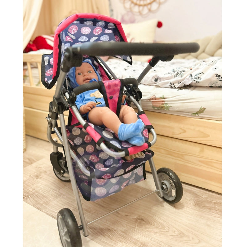 WOOPIE Poppenwagen Met Verstelbare Stoel met 4 Wielen