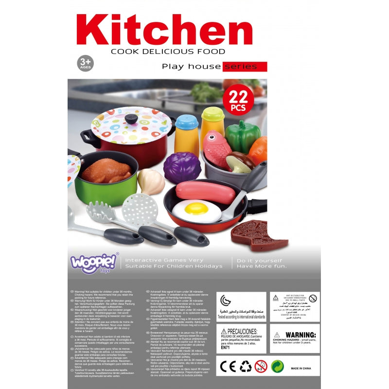 WOOPIE XXL Speelgoed Keuken set - Chef -  Keukentoebehoren en Accessoires – 22 stuks