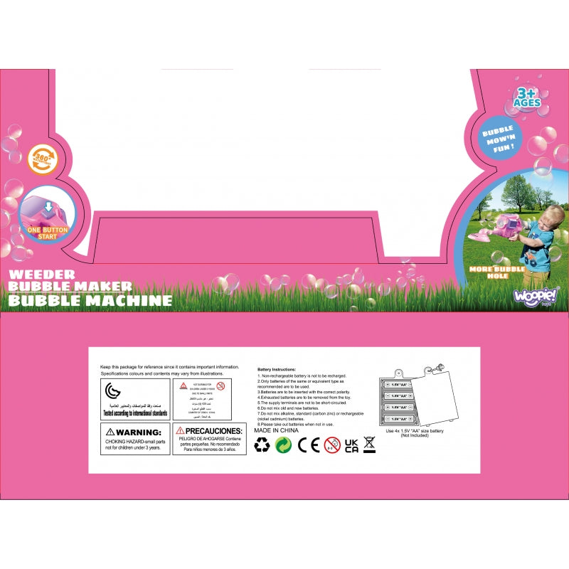 WOOPIE Speelgoed snoeimachine met bellenblaas – Zeepbellenblaasmachine Blauw