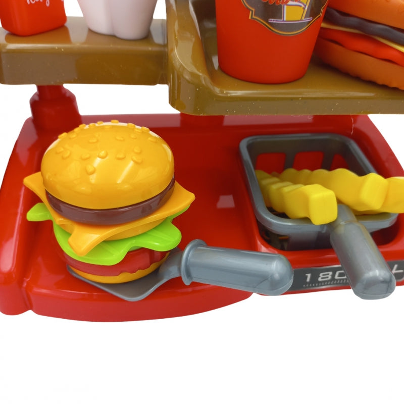 WOOPIE Speelgoed Fast Food Winkel,  Restaurant inclusief Kassa en Drankdispenser
