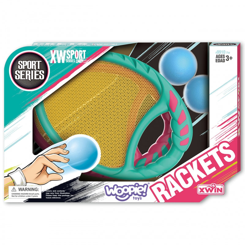 WOOPIE Behendigheidsspel CATCH BALL 2 Batjes + 2 Ballen