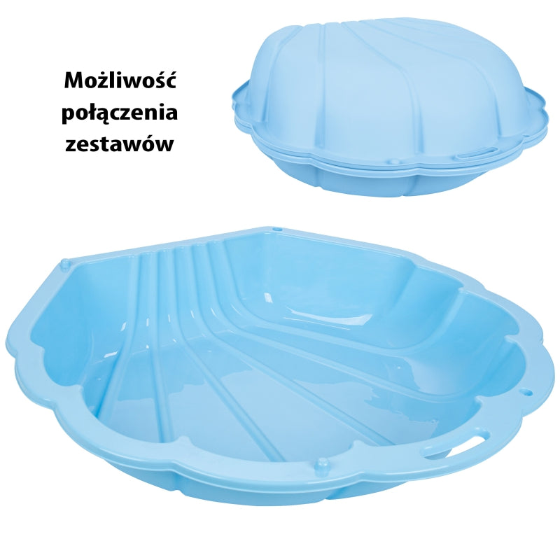 WOOPIE Zandbak Zwembad Schelp Blauw 3in1 Droog Zwembad 1 stuk