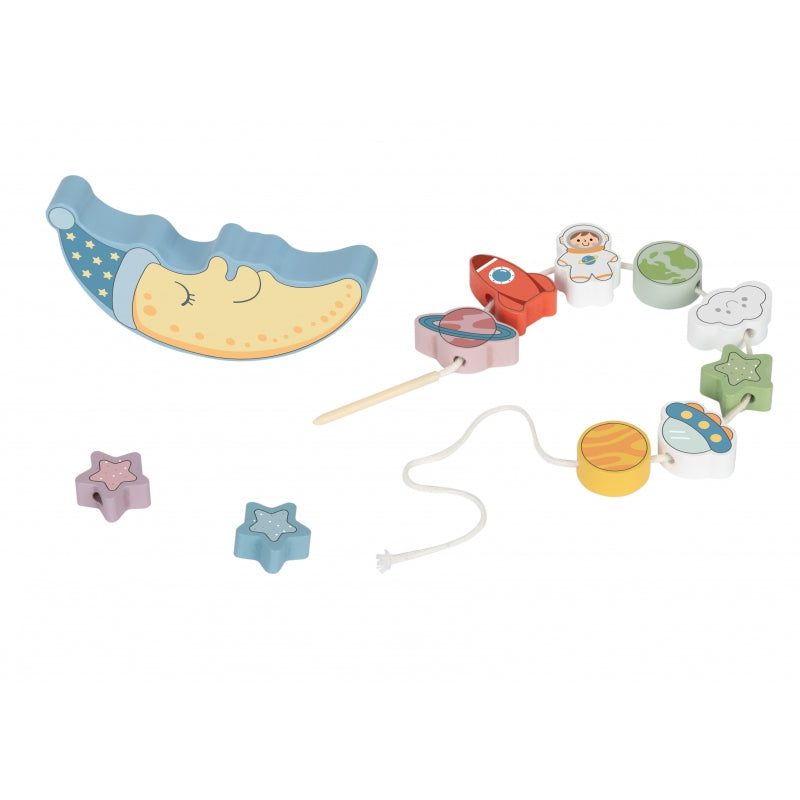TOOKY TOY Houten Stapel- en Rijgspel met thema ruimte