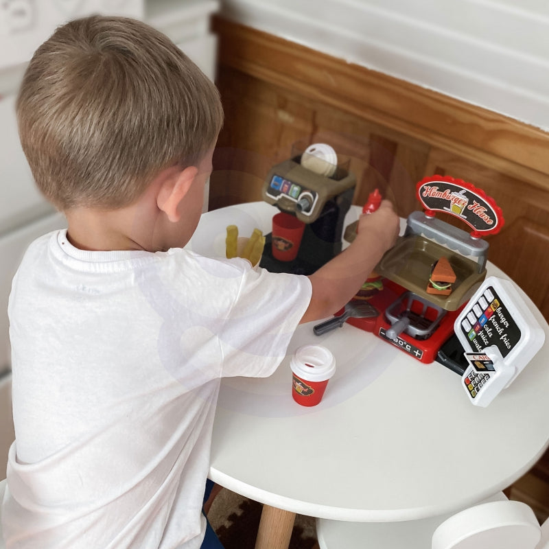 WOOPIE Speelgoed Fast Food Winkel,  Restaurant inclusief Kassa en Drankdispenser
