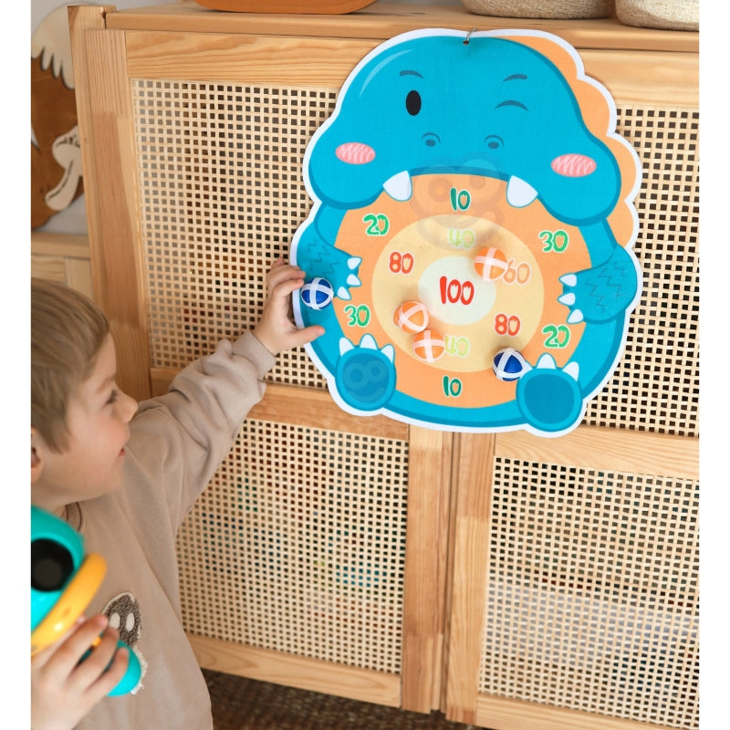 WOOPIE Dartspel met thema Dinosaurussen inclusief Pistool, Klittenband Ballen, Doel en Puntenscore