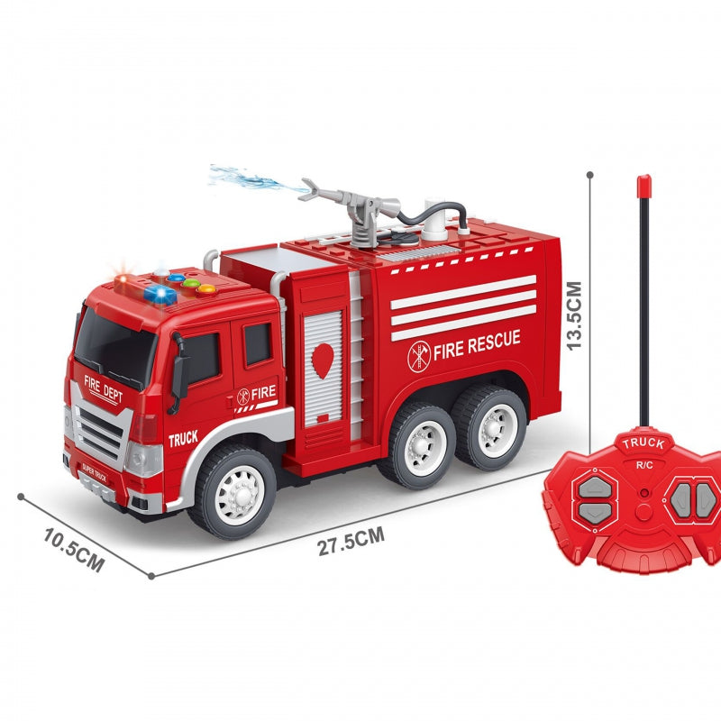 WOOPIE Speelgoed RC Brandweerwagen met Afstandsbediening en Watersproeifunctie