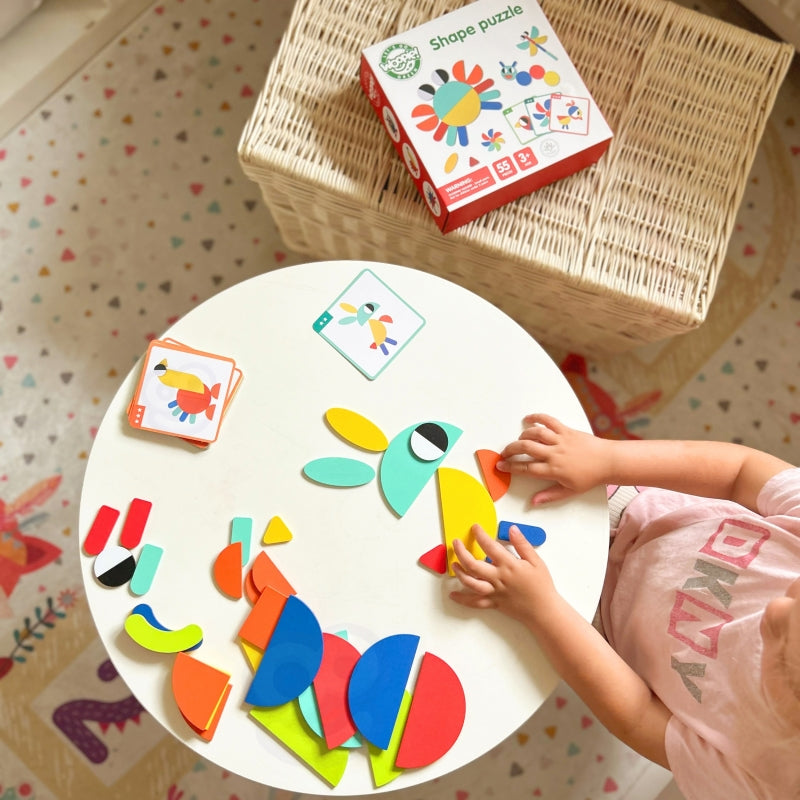 WOOPIE GREEN Houten Montessori Puzzel - 40 Patronen - 55 stuks - FSC-certificaat
