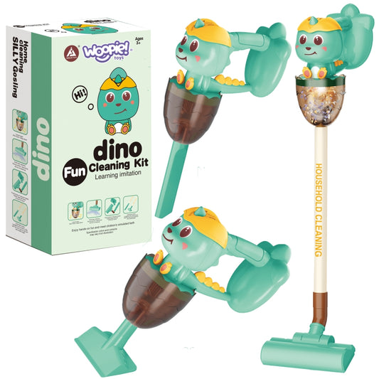 WOOPIE Interactieve speelgoed Stofzuiger - Thema Dino - Inclusief Zuigfunctie, Licht en Geluid
