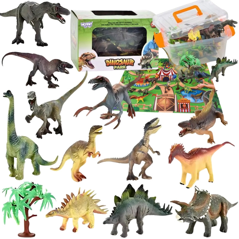 WOOPIE Speelgoed Dinosaurussen Figuren inclusief Speelmat en Accessoires 23 stuks