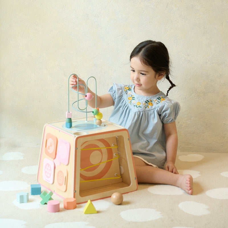 CLASSIC WORLD Houten 6-in-1 educatieve speel kubus