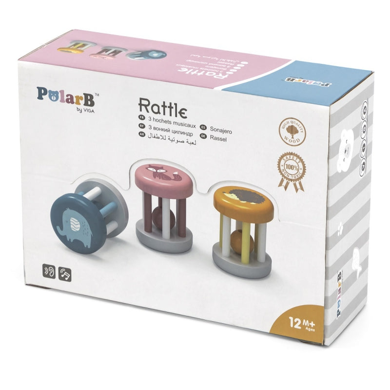 VIGA PolarB Houten Rammelaar met Diertje voor Baby's