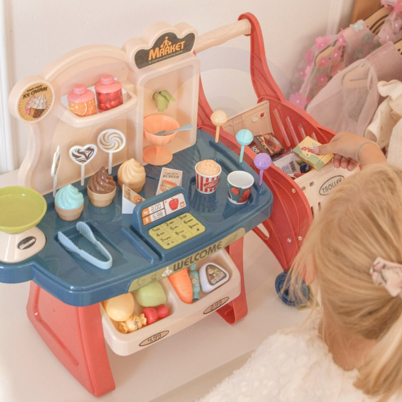 WOOPIE Speelgoed Supermarkt Winkelwagen inclusief 40 Accessoires