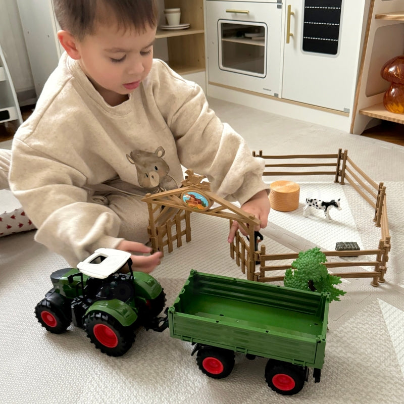 WOOPIE Speelgoed Mini Boerderij Set met Tractor, Dieren, Boerderij, Boer & Gereedschap