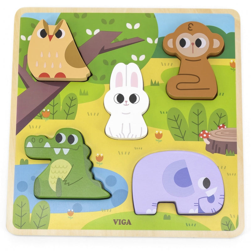 VIGA Houten Dieren Puzzel