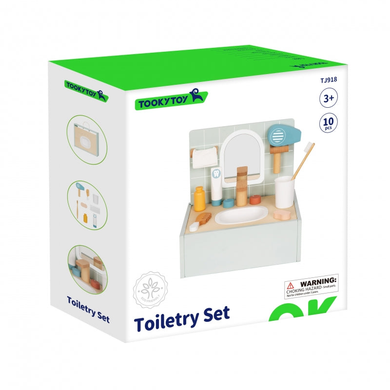 TOOKY TOY Houten speelgoed Toilet Badkamer met Accessoires
