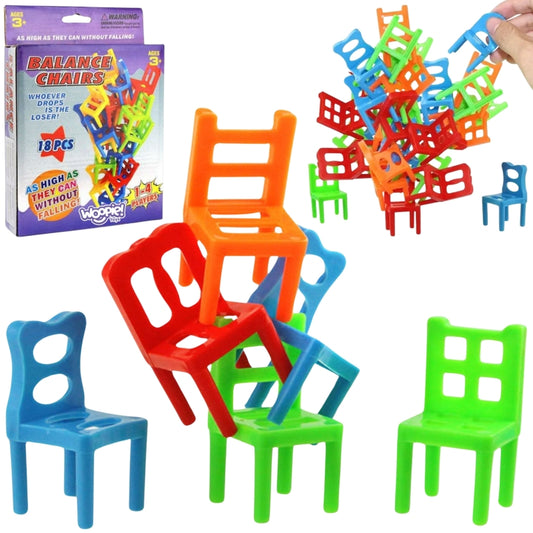 WOOPIE Behendigheidsspel Balancerende Stoelen Stapelspel 3+