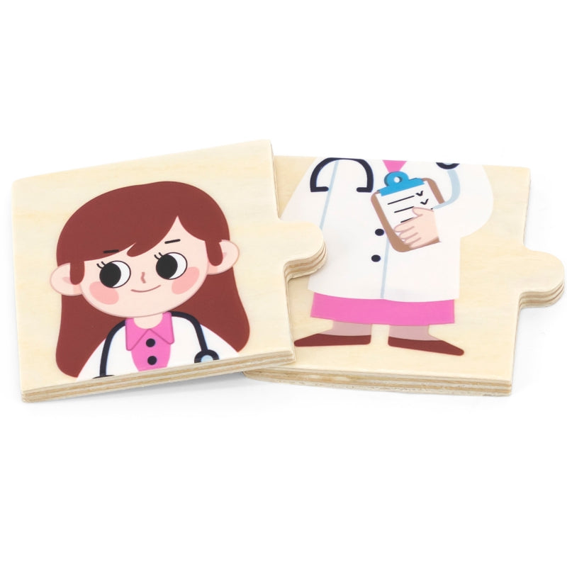 VIGA Houten Puzzel – Beroepen Sorteerpuzzel
