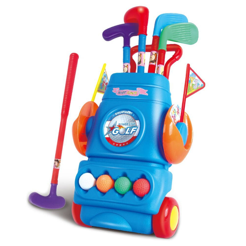 WOOPIE Speelgoed Golfset voor kinderen met Accessoirestandaard op Wieltjes