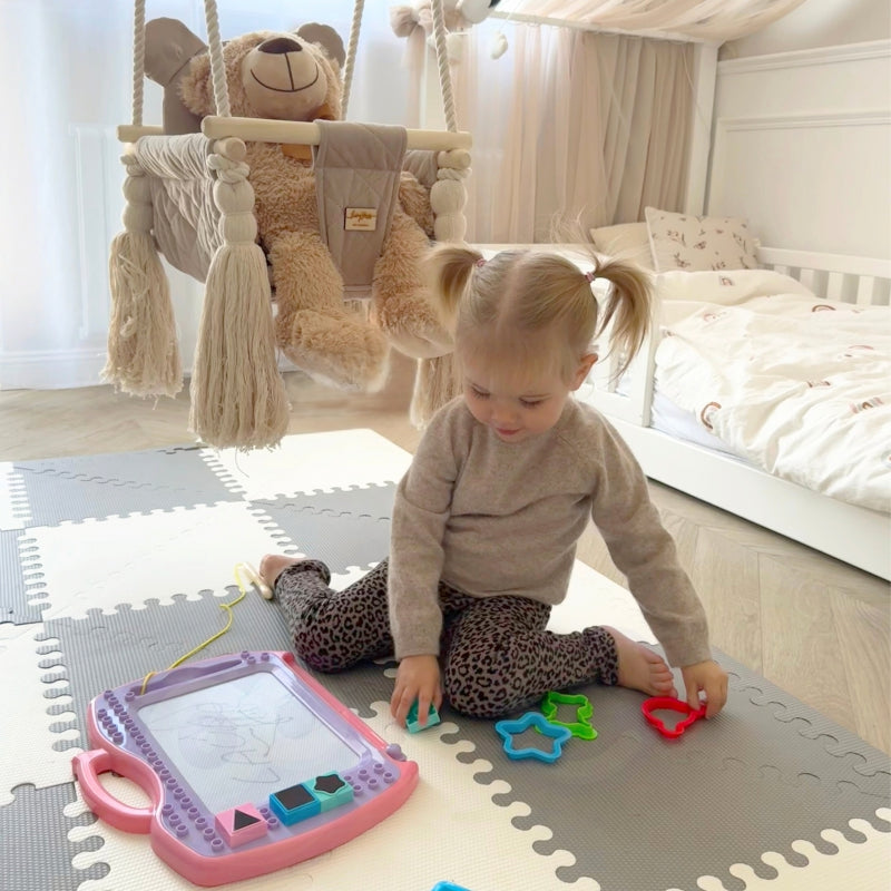 WOOPIE Magisch Magnetisch Tekenbord Kleurrijk + Stempels + Patronen, Roze