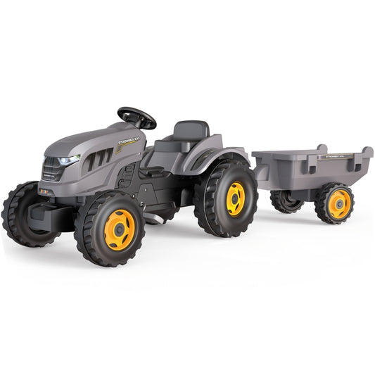SMOBY XXL Grijze Traptractor met Aanhanger