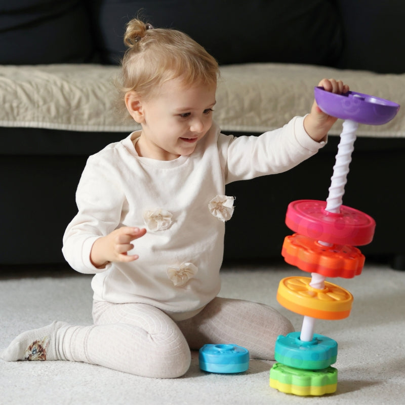 WOOPIE Educatieve Stapeltoren Draaiende Dierentoren voor Baby's & Peuters