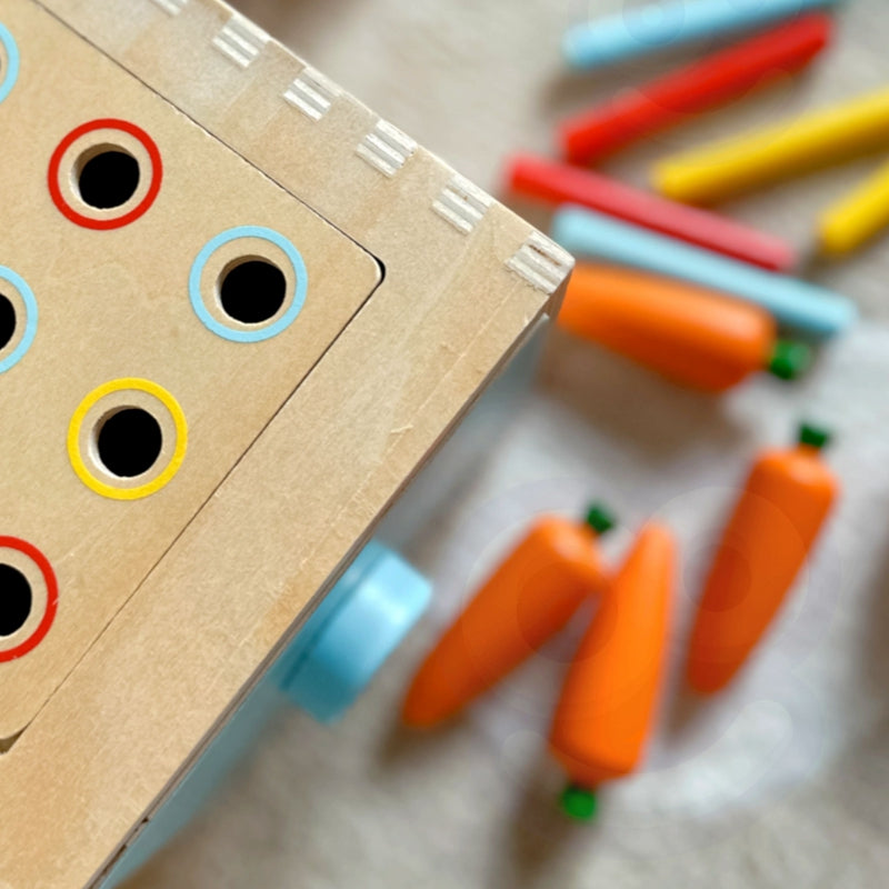WOOPIE GREEN Houten Wortel 4-in-1 sorteerspel - Educatieve Lade - Montessori speelgoed -FSC