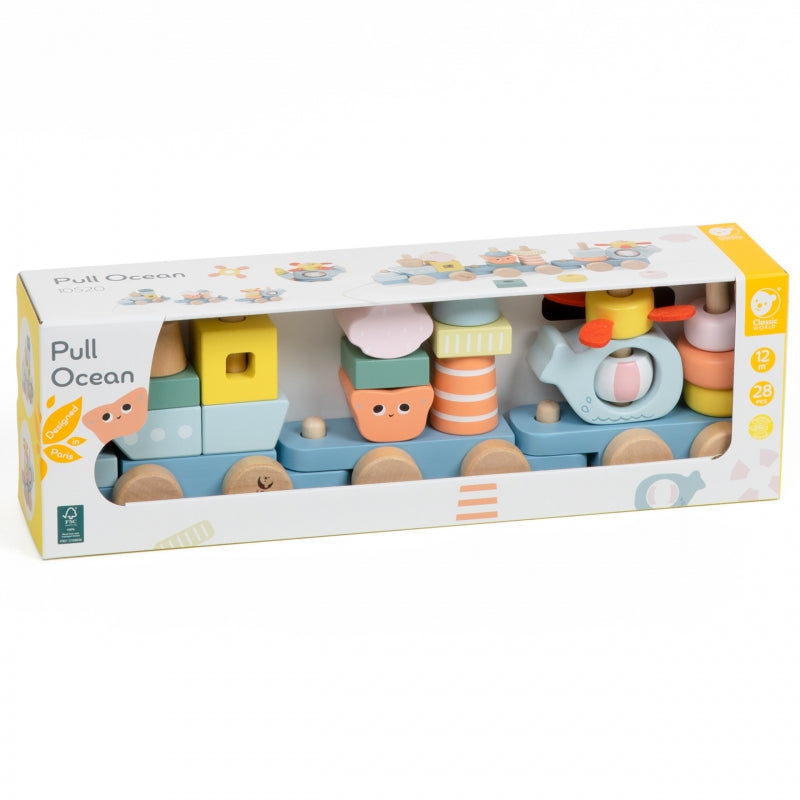 CLASSIC WORLD Houten trein in oceaan thema