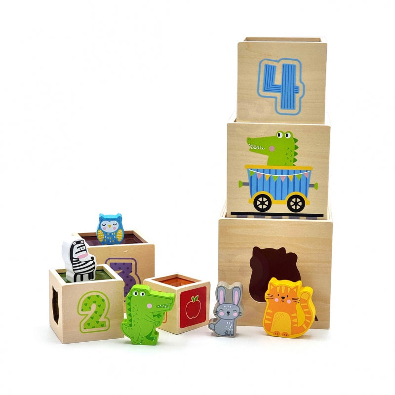 VIGA Houten Piramide Puzzelblokken