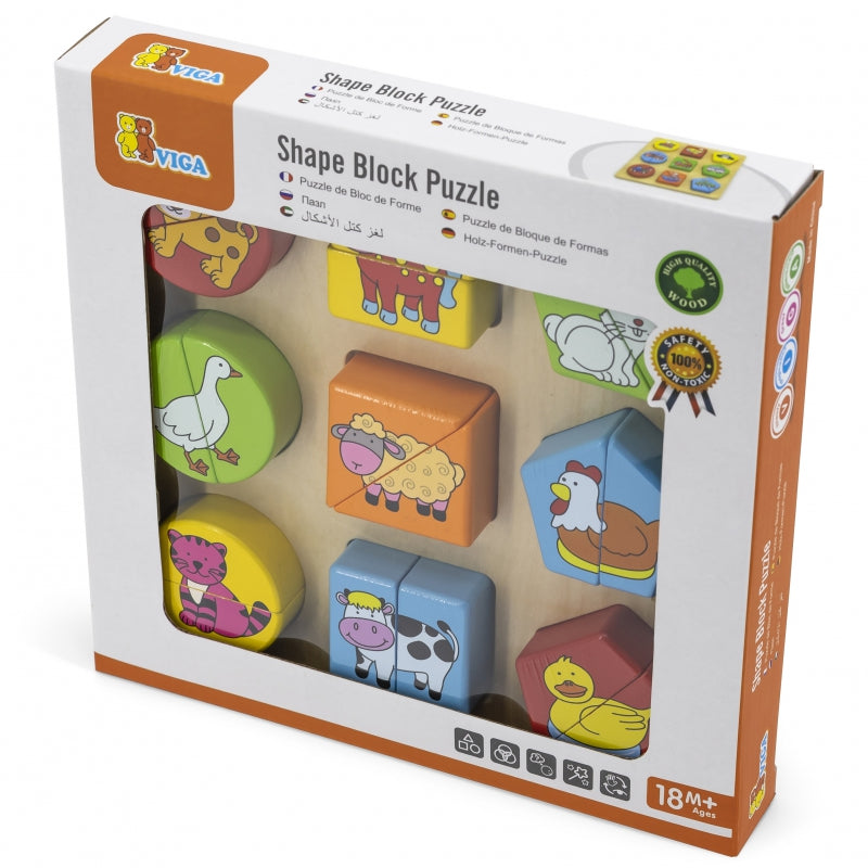 VIGA Houten Educatieve Dierenpuzzel