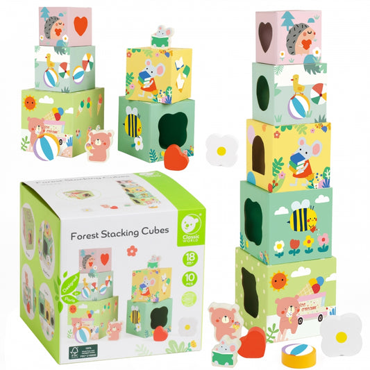 CLASSIC WORLD Bos-thema Kubusset , Puzzel Dieren, 10 stuks, voor Peuters en Baby's