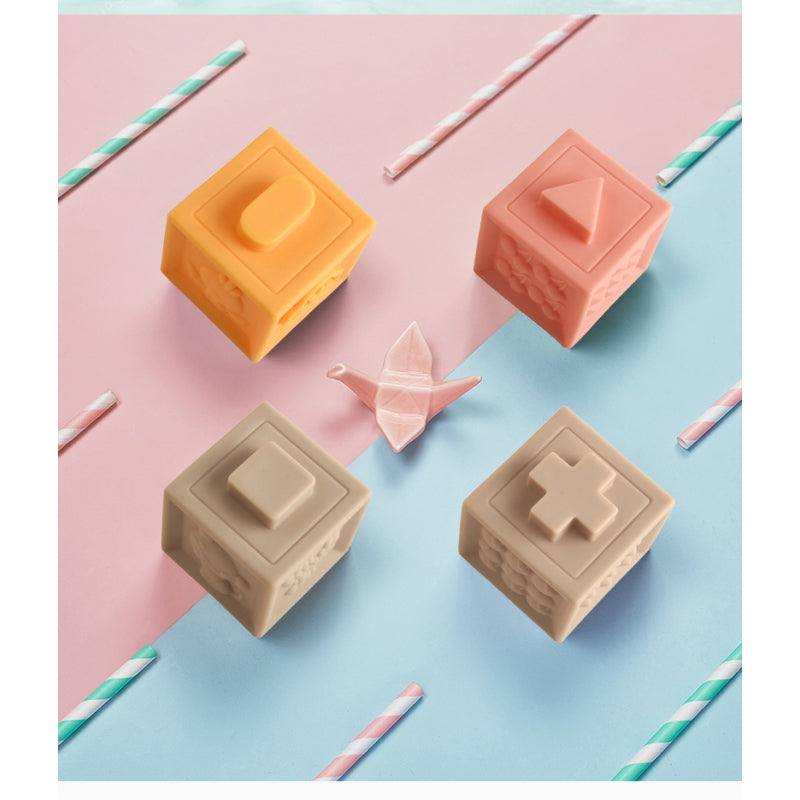 WOOPIE BABY Sensorische Blokken Puzzel om in te Knijpen met Geluid - Rekenen – 12-delig